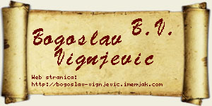Bogoslav Vignjević vizit kartica